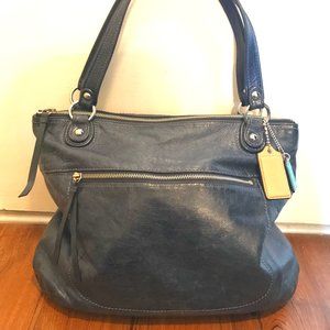 Coach Navy Leather Hobo Bag